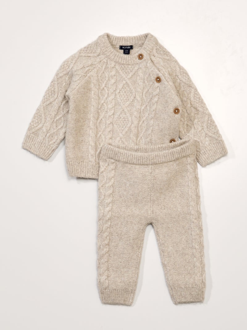 Setje met truitje + legging van kabeltricot BIEGE - Kiabi