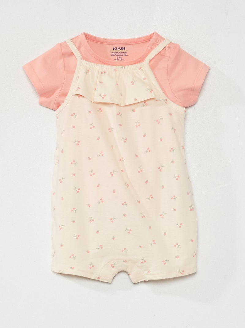 Setje met tuinbroek + T-shirt van katoen ROSE - Kiabi