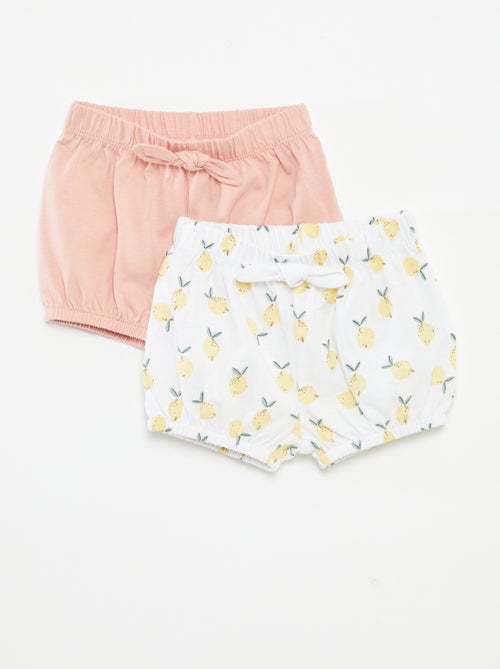 Setje shorts met strikjes - 2-delig - Kiabi