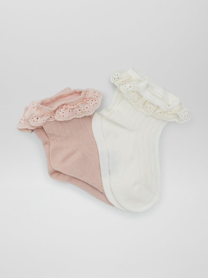 Setje sokken met ruches - 2 paar ROSE - Kiabi