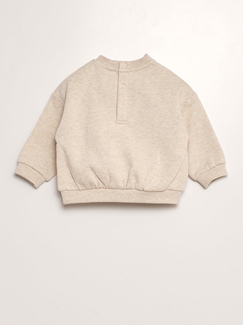 Setje: sweater + broek + slabbetje 'Bambi' - 3-delig BIEGE - Kiabi