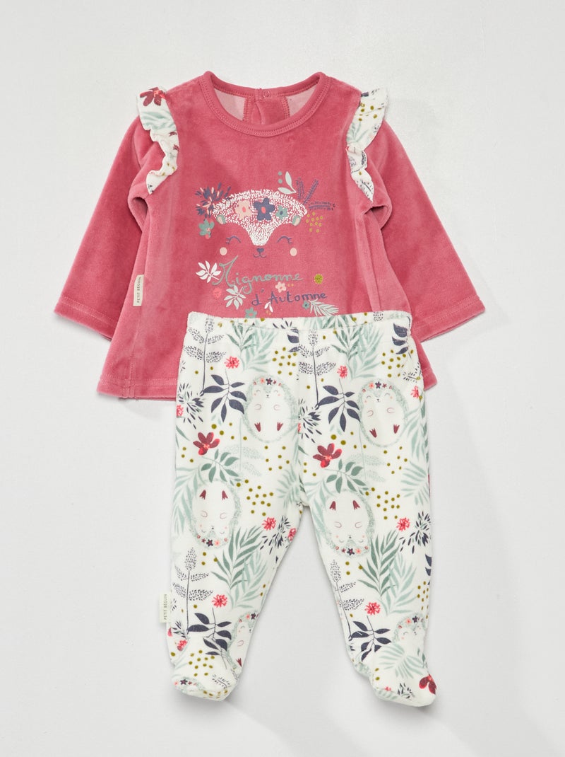 Setje: sweater en broek van fleece ROSE - Kiabi