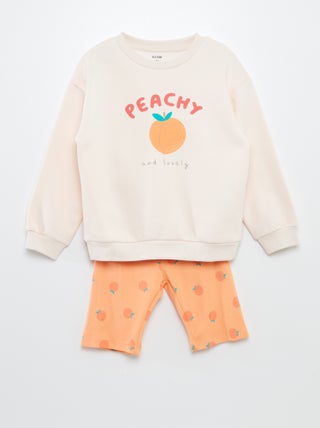 Setje: sweater + fietsbroekje met print