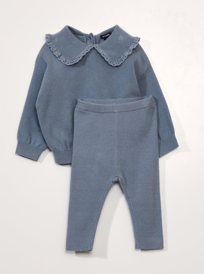 Setje: truitje + legging van ribstof BLAUW - Kiabi