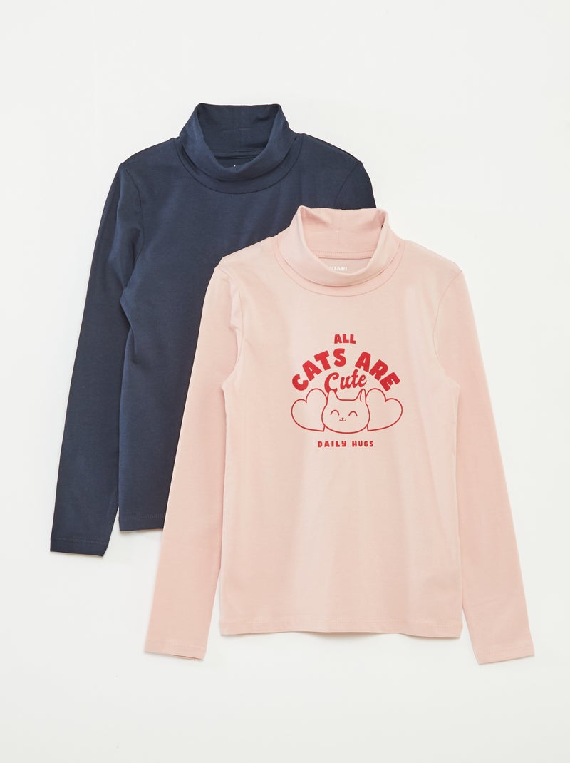 Setje van 2 dunne coltruitjes Rose - Kiabi
