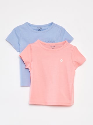Setje van 2 effen T-shirts