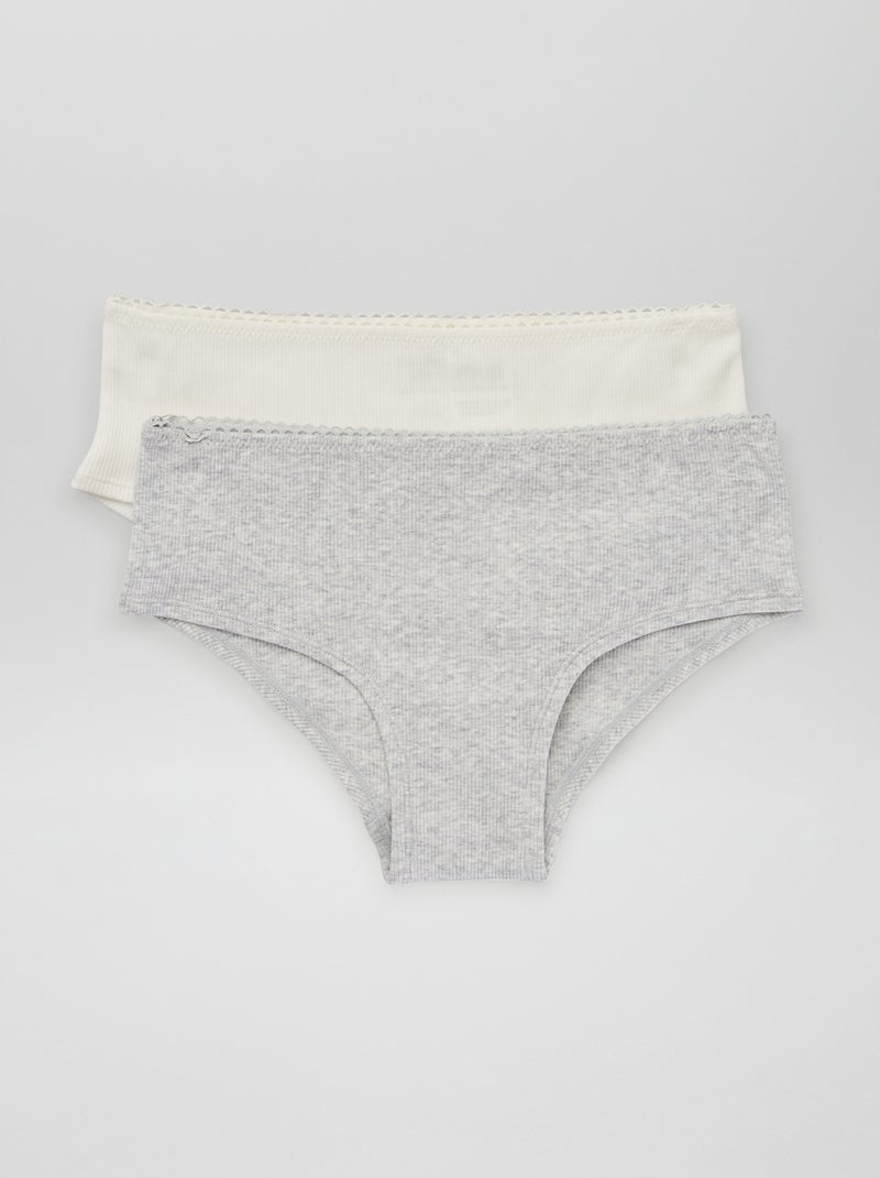 Setje van 2 hipsters van tricot WIT - Kiabi