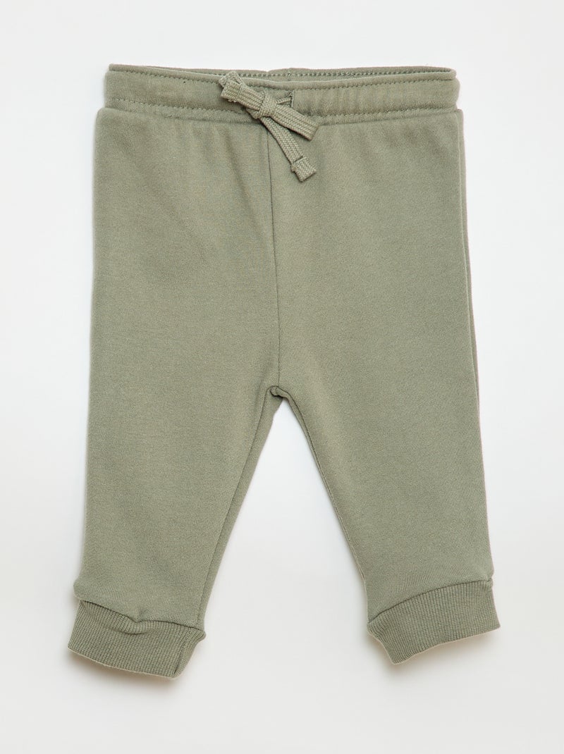 Setje van 2 joggingbroeken van french terry Groen - Kiabi