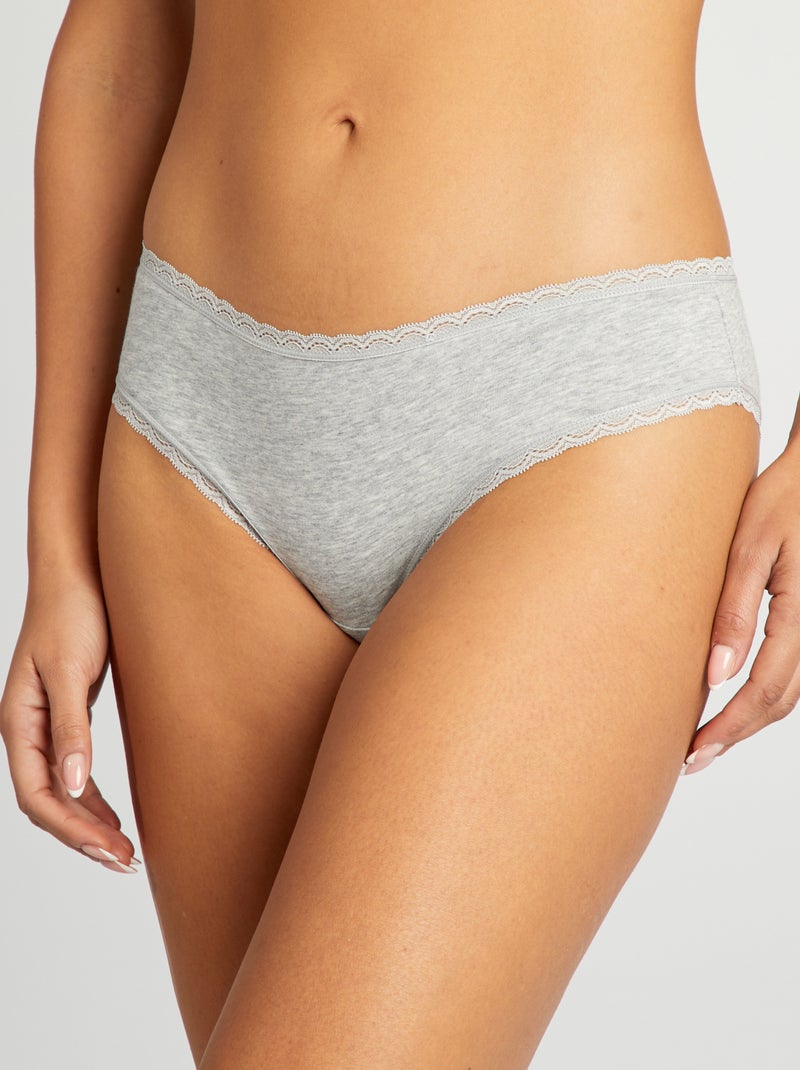 Setje van 2 katoenen hipsters GRIJS - Kiabi