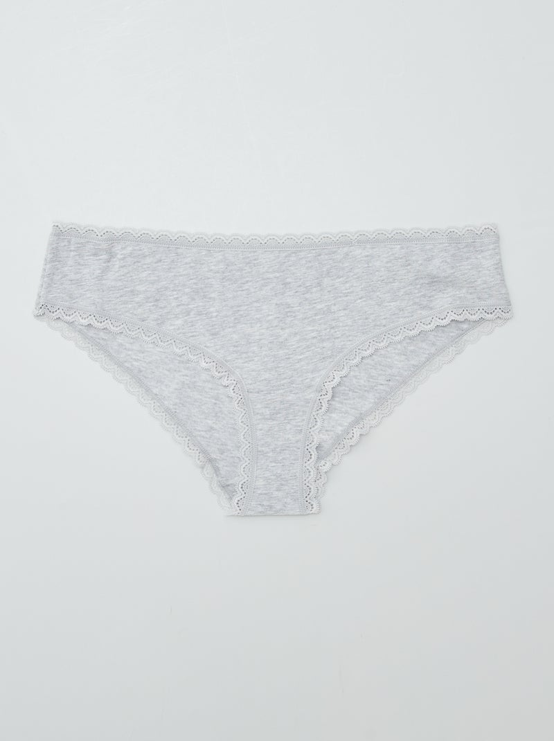 Setje van 2 katoenen hipsters GRIJS - Kiabi