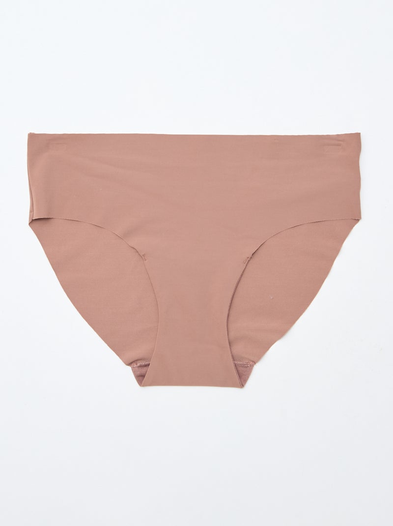 Setje van 2 onzichtbare slips in microvezel Bruin - Kiabi