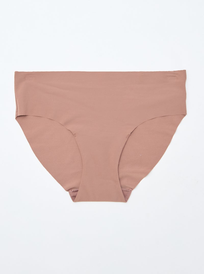 Setje van 2 onzichtbare slips in microvezel Bruin - Kiabi