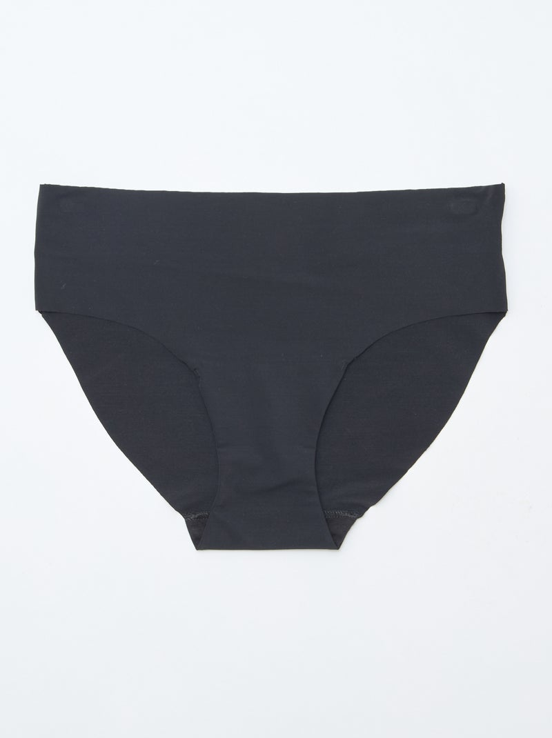 Setje van 2 onzichtbare slips in microvezel Zwart - Kiabi