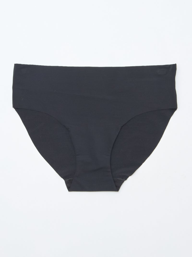 Setje van 2 onzichtbare slips in microvezel Zwart - Kiabi