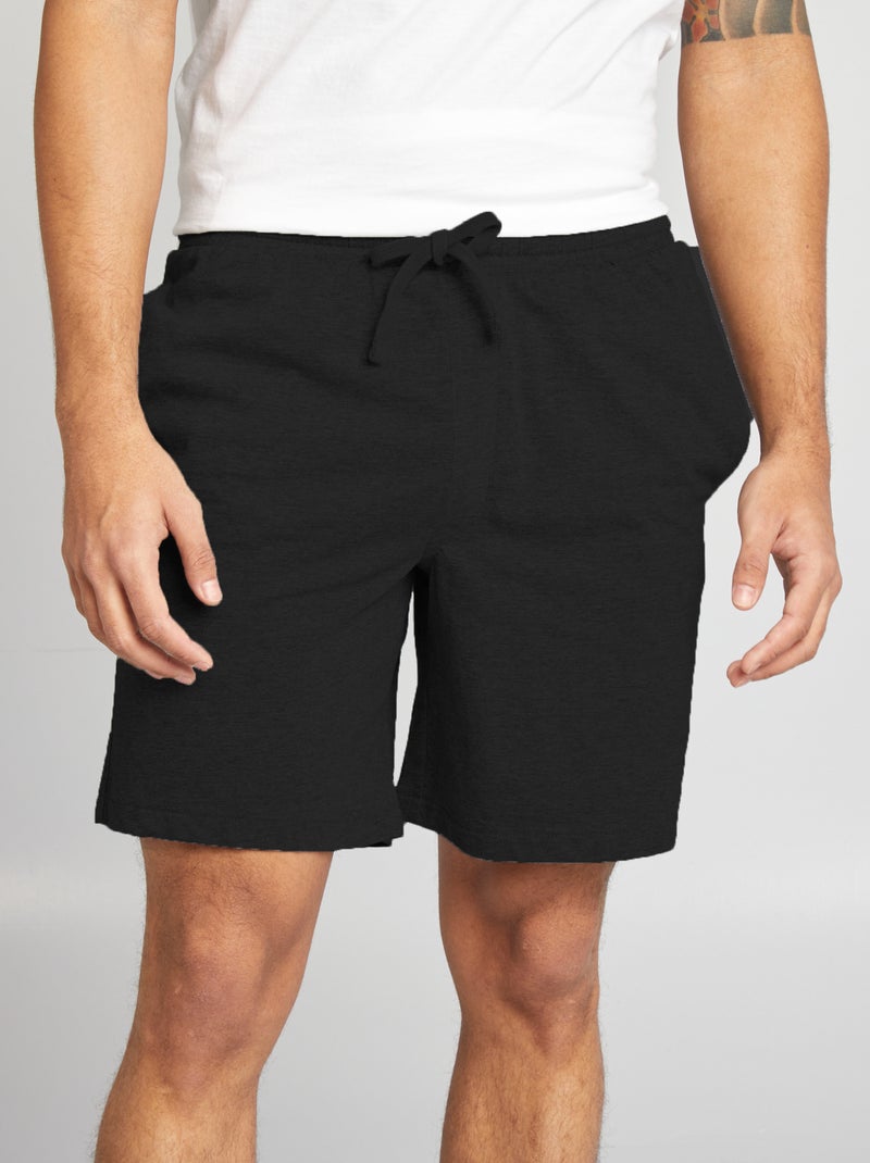 Setje van 2 pyjamashorts ZWART - Kiabi
