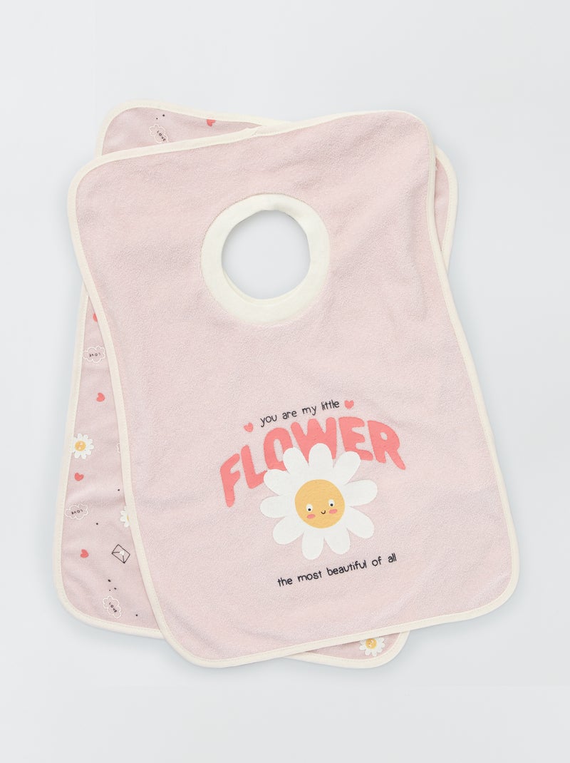 Setje van 2 slabbetjes met print ROSE - Kiabi