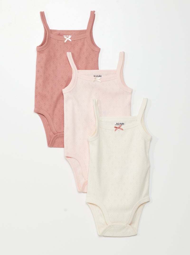 Setje van 3 body's met smalle bandjes ROSE - Kiabi