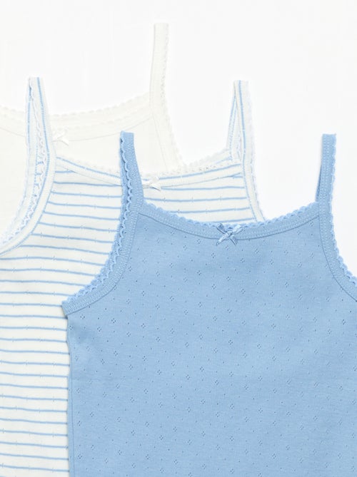 Setje van 3 singlets met fijn ajourmotiefje - Kiabi Setje van 3 singlets met fijn ajourmotiefje - Kiabi