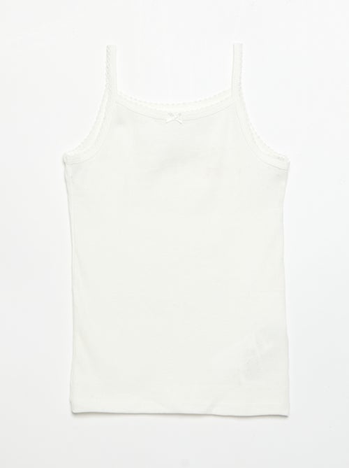 Setje van 3 singlets met fijn ajourmotiefje - Kiabi Setje van 3 singlets met fijn ajourmotiefje - Kiabi
