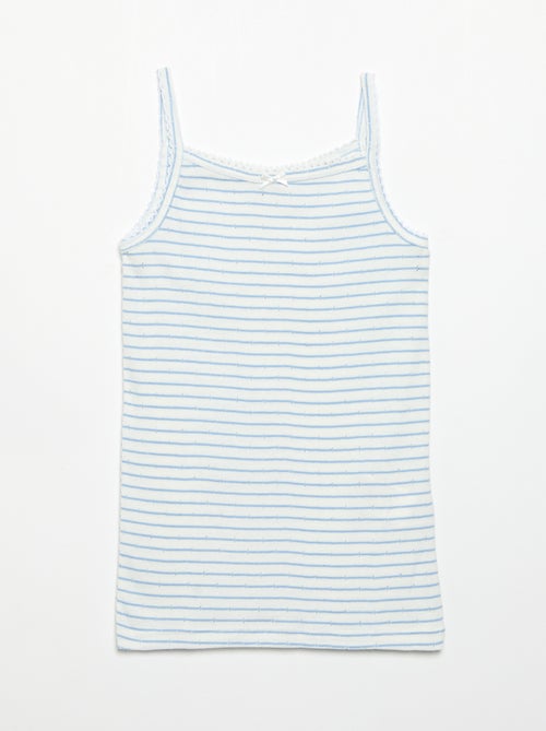 Setje van 3 singlets met fijn ajourmotiefje - Kiabi Setje van 3 singlets met fijn ajourmotiefje - Kiabi