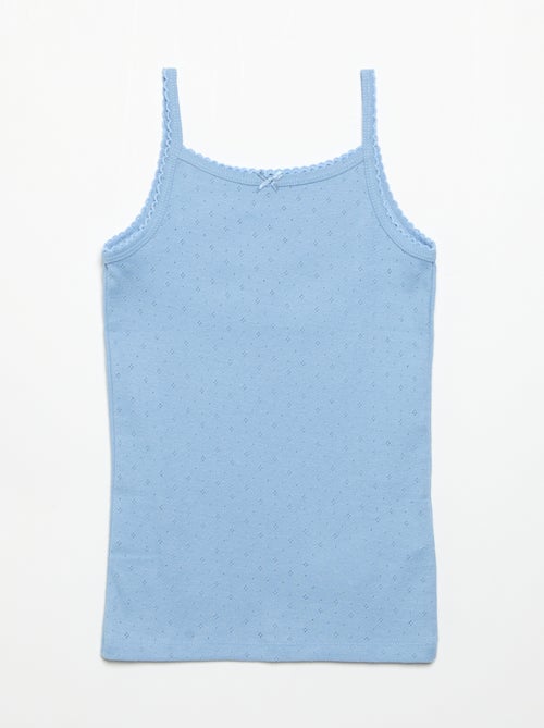 Setje van 3 singlets met fijn ajourmotiefje - Kiabi Setje van 3 singlets met fijn ajourmotiefje - Kiabi