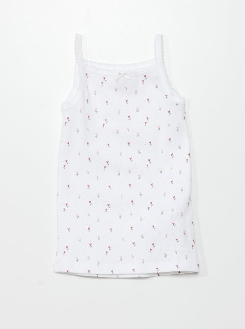 Setje van 3 singlets met fijn ajourmotiefje - Kiabi