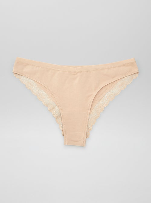 Setje van 3 tangaslips met kant - Zwangerschapsmodel - Kiabi