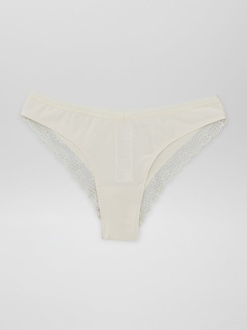 Setje van 3 tangaslips met kant - Zwangerschapsmodel - Kiabi