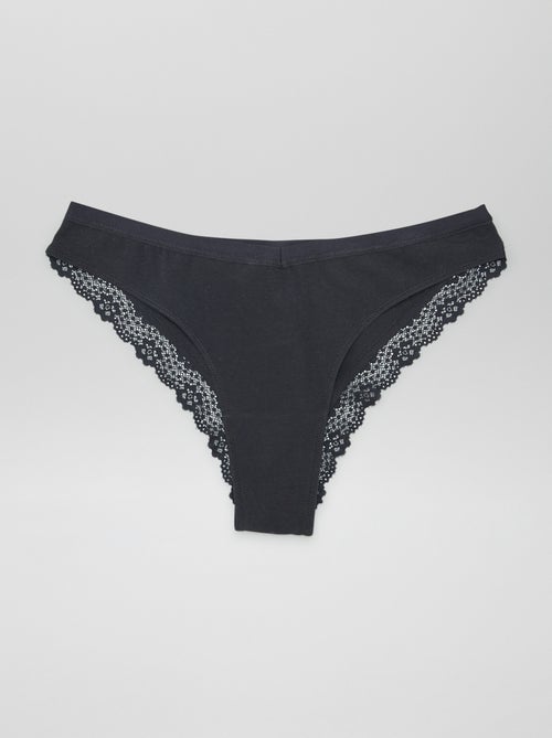 Setje van 3 tangaslips met kant - Zwangerschapsmodel - Kiabi