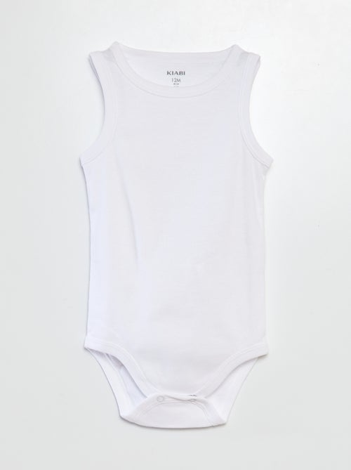 Setje van 3 witte body's met brede bandjes - Kiabi