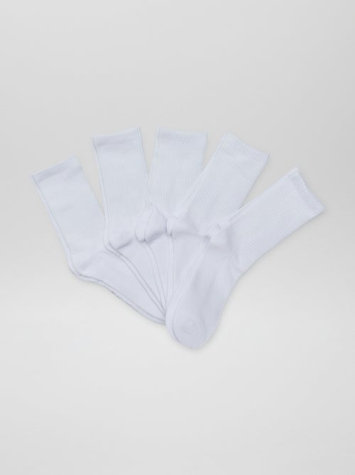 Setje van 5 paar hoge sokken van tricot - Kiabi
