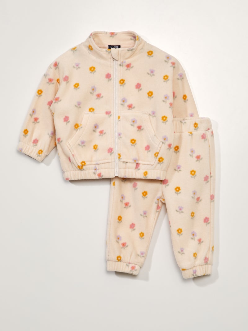 Setje van fleece - sweater + broek - 2-delig WIT - Kiabi