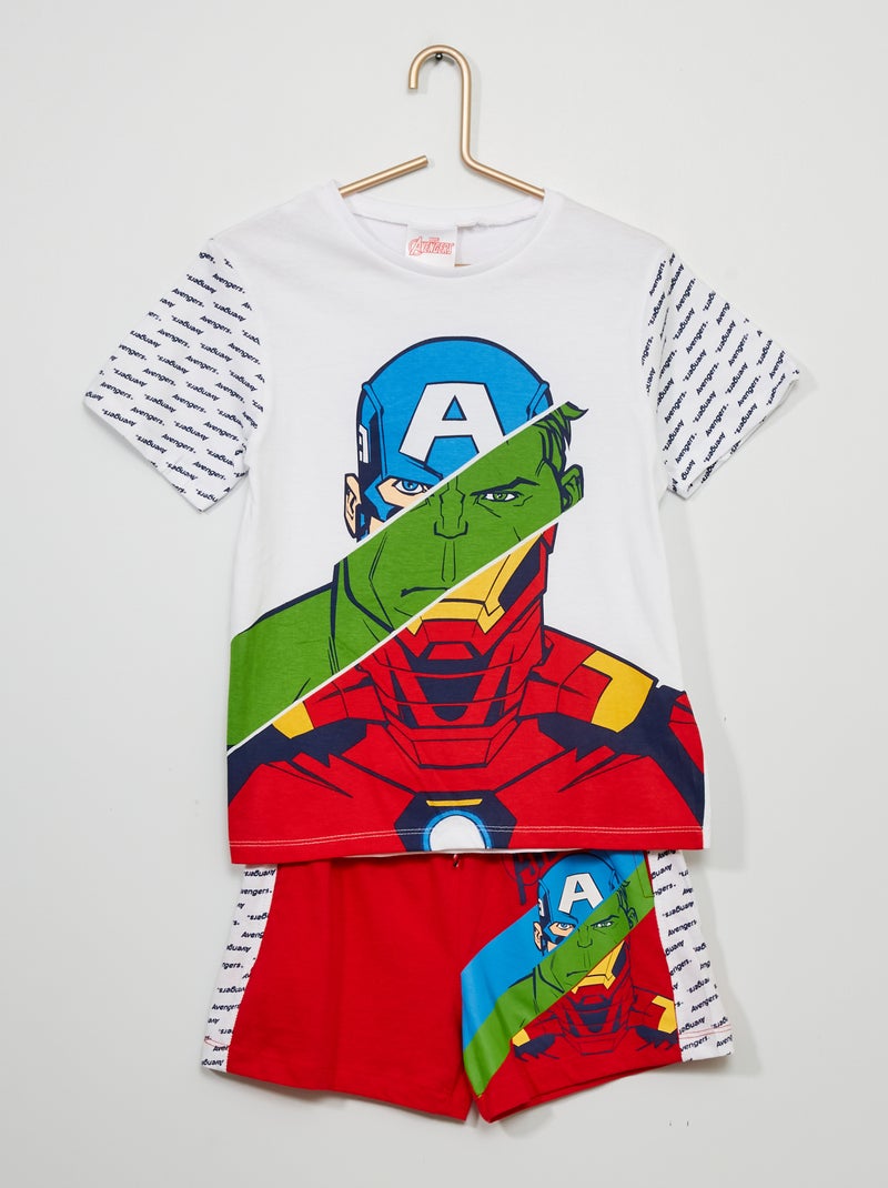 Setje van jersey 'Avengers' - 2-delig wit / rood - Kiabi