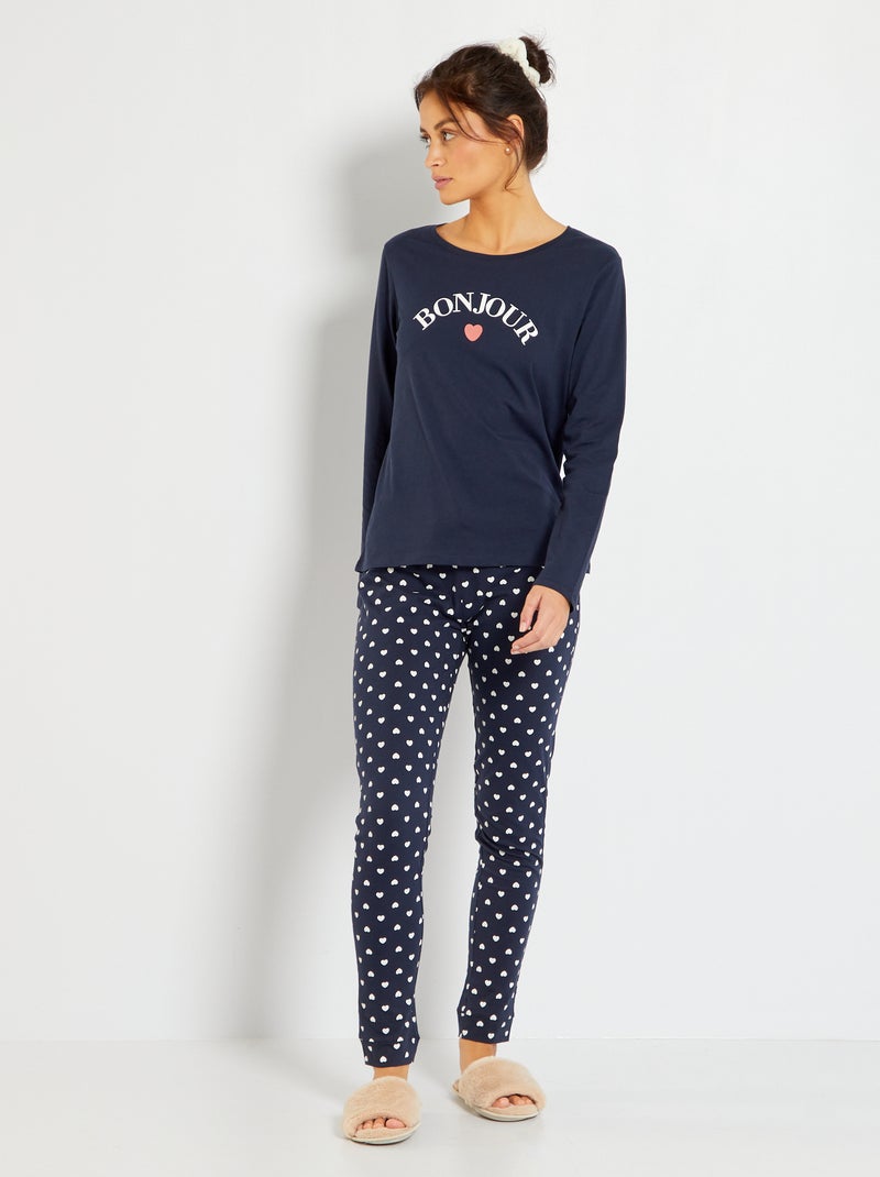 Setje van jerseystof - 2-delig BLAUW - Kiabi