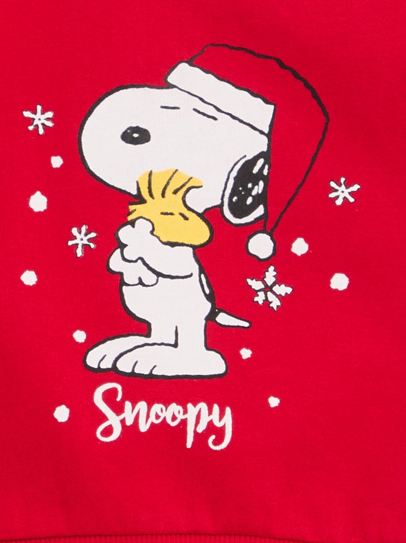 Setje van joggingstof - Sweater + broek 'Snoopy' - 2-delig rood - Kiabi