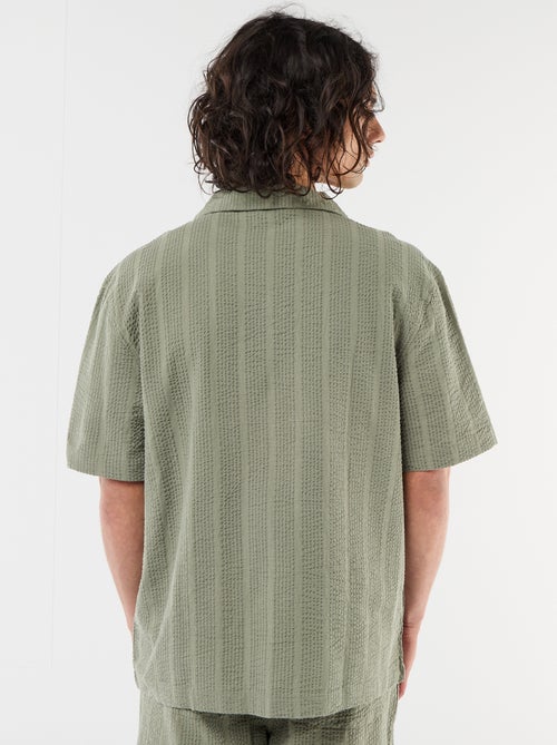 Shirt van gewafelde tricot met korte mouwen - Kiabi