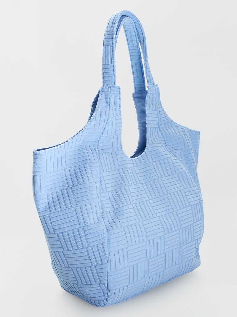 Shopper van badstof BLAUW - Kiabi