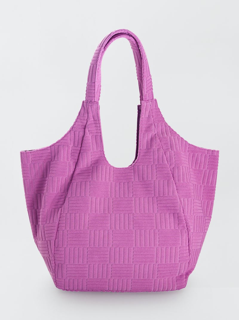 Shopper van badstof PAARS - Kiabi