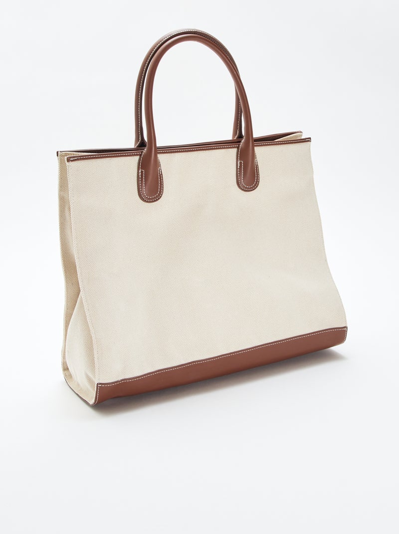 Shopper van canvas Biege - Kiabi