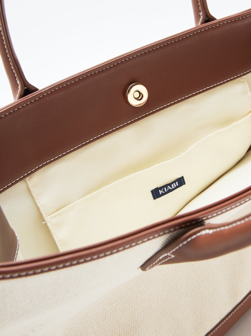 Shopper van canvas Biege - Kiabi