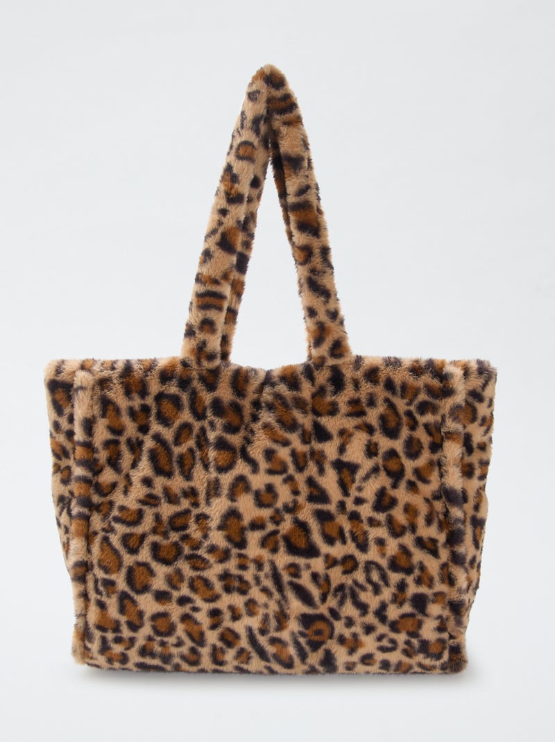 Velour leggings met luipaardpatroon - Bruin - Maat L