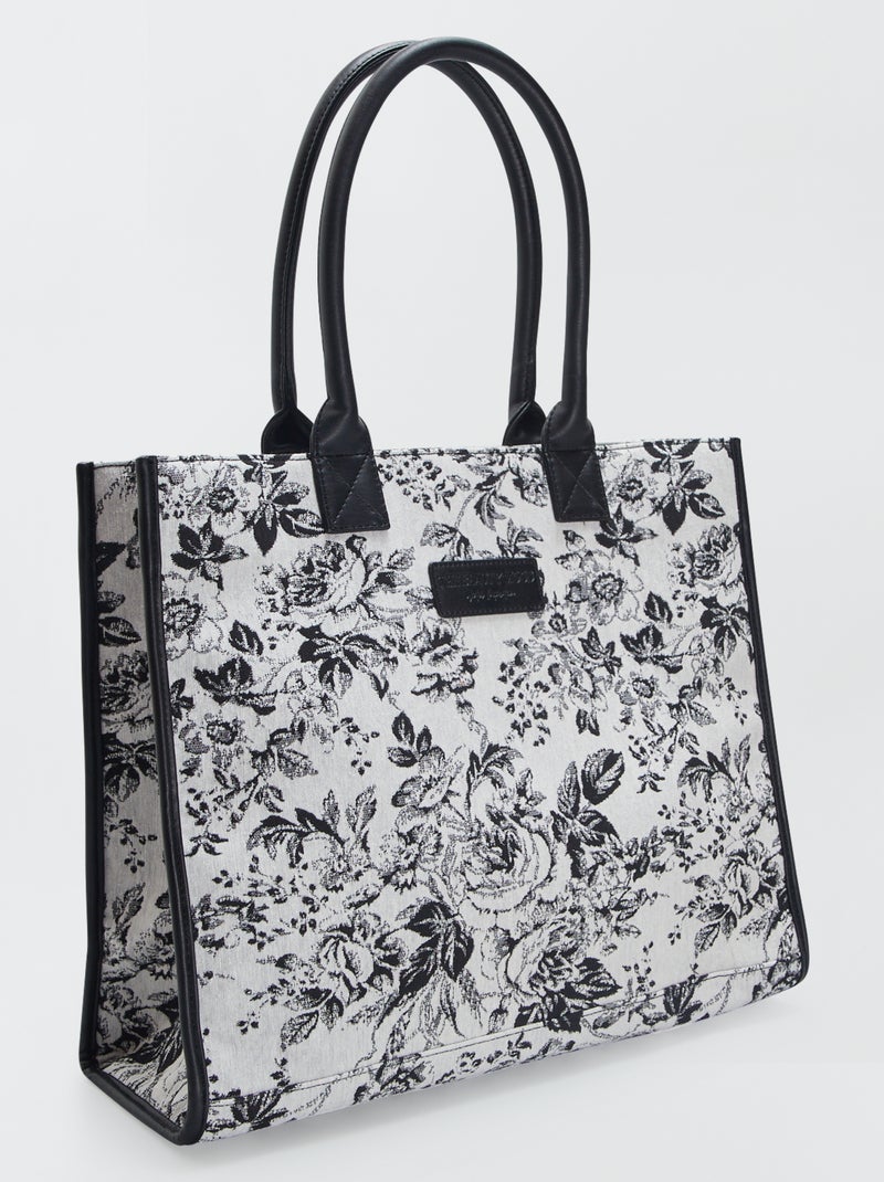 Shopper van velours ZWART - Kiabi