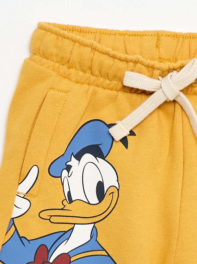 Short 'Disney' van ongeborstelde sweatstof Geel - Kiabi