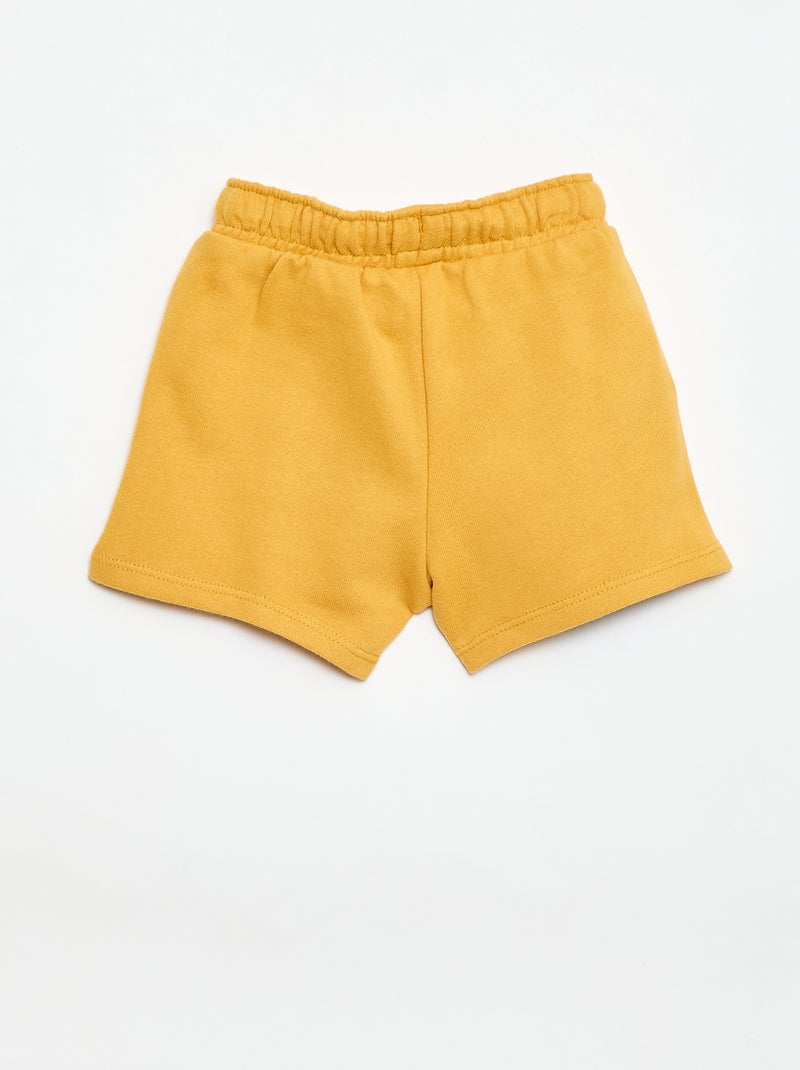 Short 'Disney' van ongeborstelde sweatstof Geel - Kiabi