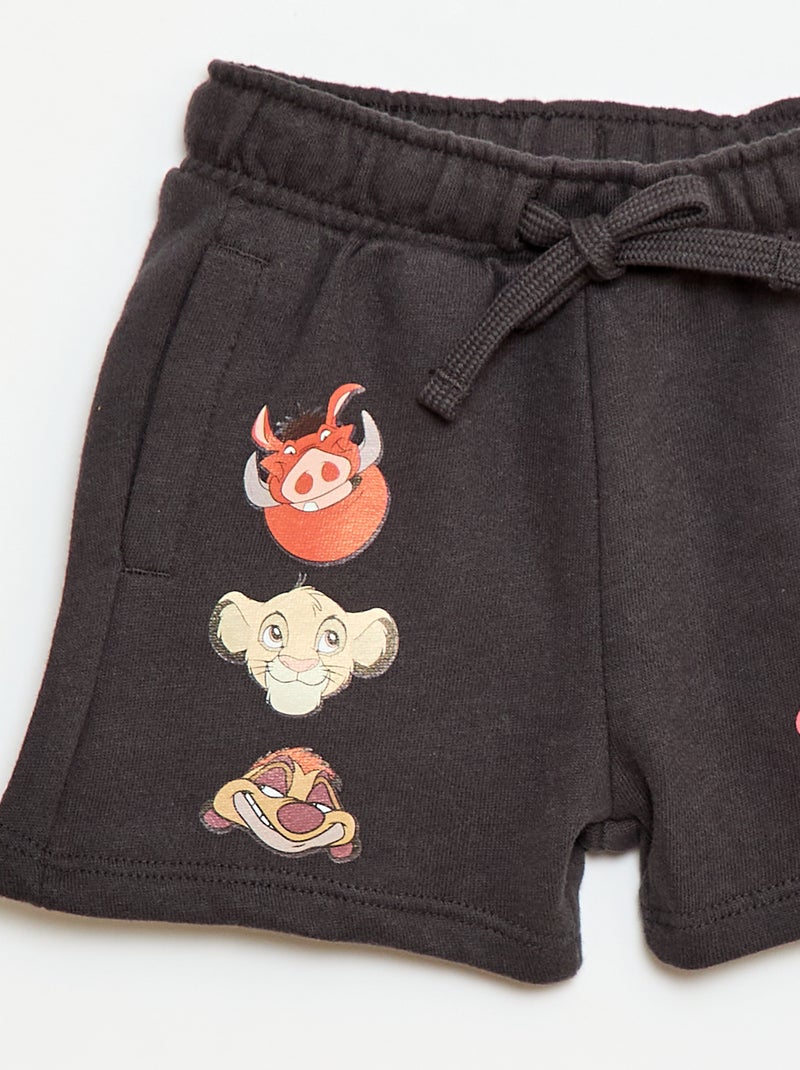Short 'Disney' van ongeborstelde sweatstof Zwart - Kiabi