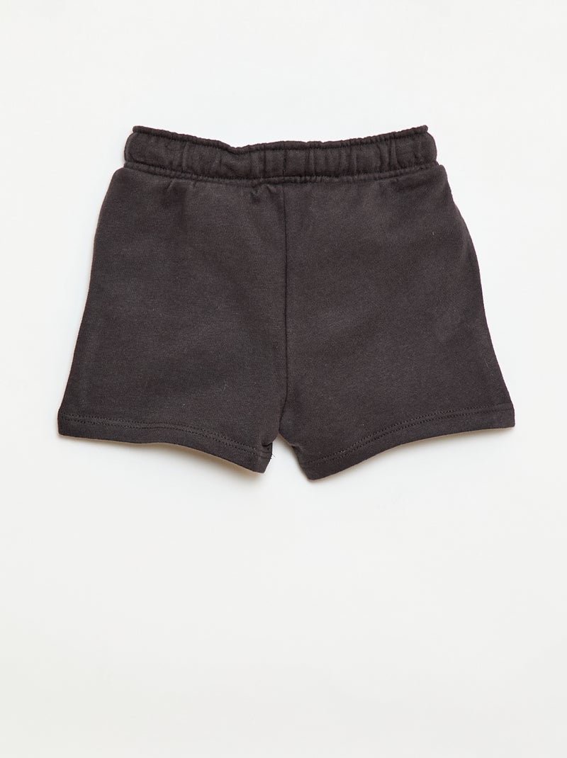 Short 'Disney' van ongeborstelde sweatstof Zwart - Kiabi