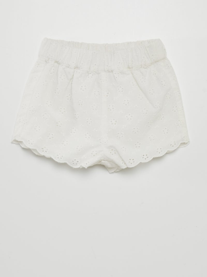 Short in broderie anglaise WIT - Kiabi
