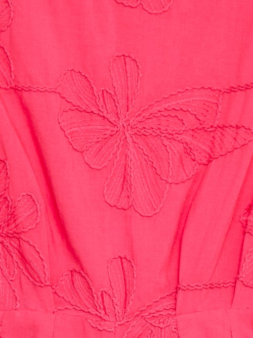 Short jumpsuit met grote geborduurde bloemen - Kiabi