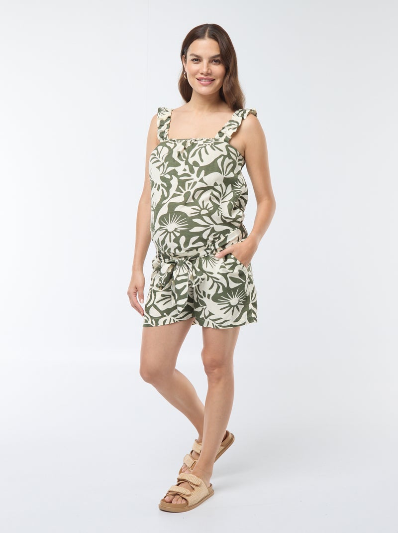 Short met bladprint 'Only Maternity' KAKI - Kiabi