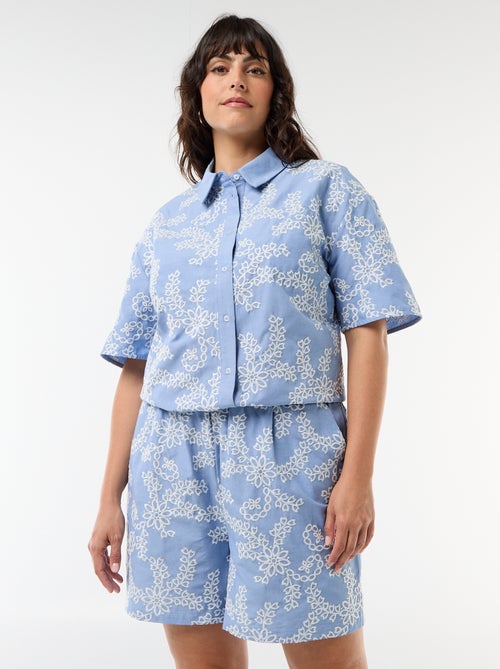 Short met bloemenborduursels - Kiabi